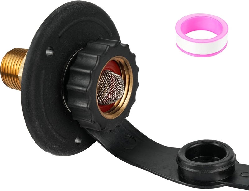WOGOON RV City Water Inlet With Check Valve - Lead-Free Brass 3/4 NH Female to 1/2 NPT Male Connection, Ideal RV Water Fill Replacement Flange - Image 1